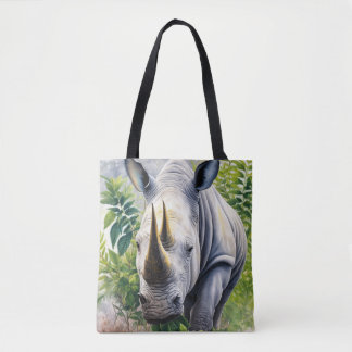 Bolsa Tote Arte Botânica Rinocerâmica Branca