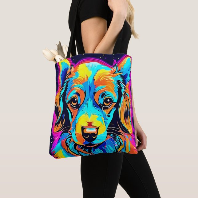 Bolsa Tote Arte Canina Pop de Cor Elétrica (Close Up)