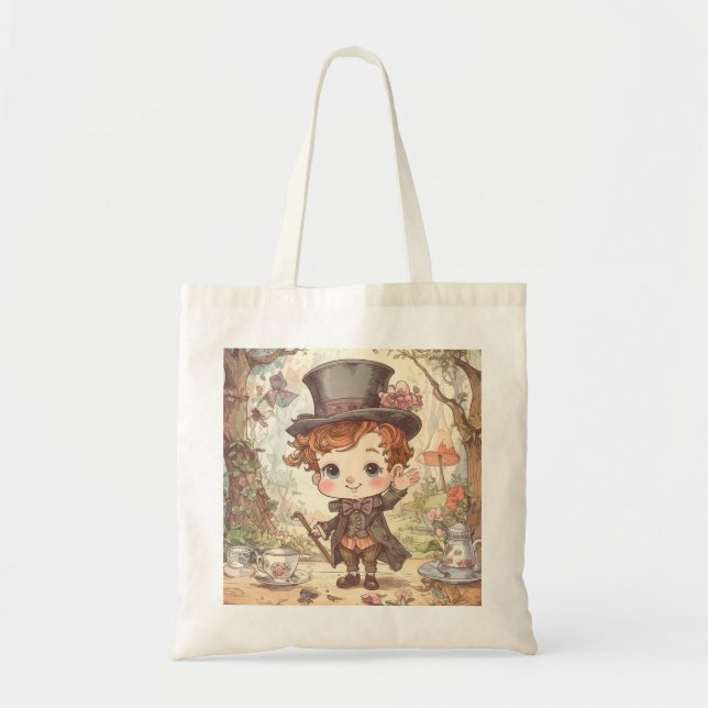 Bolsa Tote Arte Caprichosa do Chapeleiro Maluco da Floresta E (Frente)