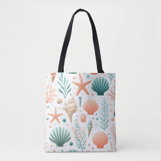 Bolsa Tote Arte Coastal Shell (Frente)
