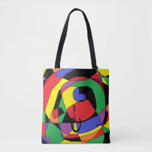 Bolsa Tote Arte Colorida abstrato - Multicor