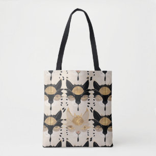 Bolsa Tote Arte Colorida Artística Nouveau Padrão de Gato