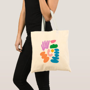 Bolsa Tote Arte Colorida de Formas Geométricas Abstrato Mode