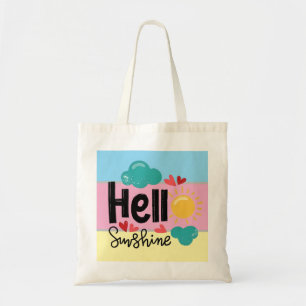 Bolsa Tote Arte Colorida Desenhada à Mão - Texto Sol Alô