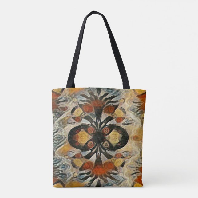 Bolsa Tote Arte colorida do teste padrão de Hmong (Verso)