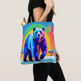 Bolsa Tote Arte Colorida do Urso de Neve
