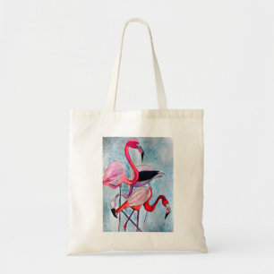 Bolsa Tote Arte colorida rosa colorido flamingo aquarela