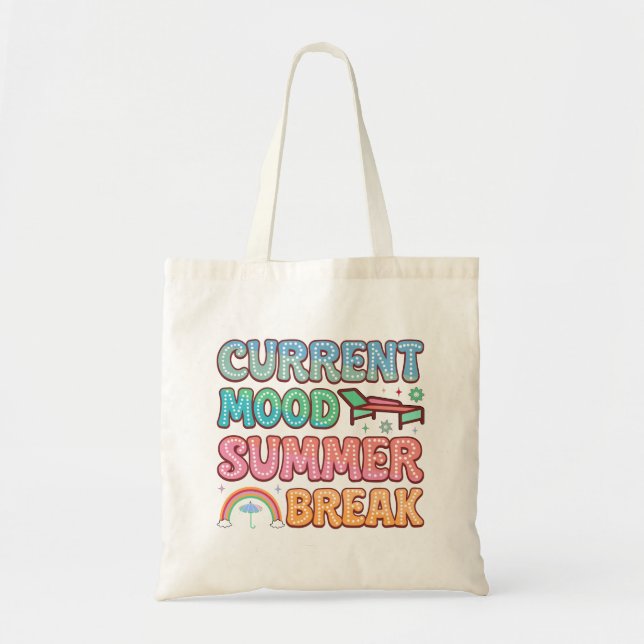 Bolsa Tote Arte com palavras sobre o humor atual no verão div (Frente)