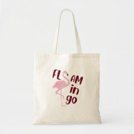 Bolsa Tote Arte com Tipografia Flamingo, Cor-de-Rosa, Reprodu