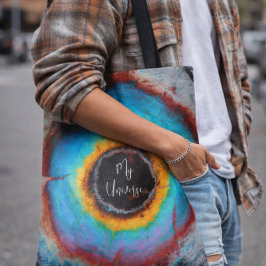 Bolsa Tote Arte Cósmica Abstrata Arco-íris Todos os Dias
