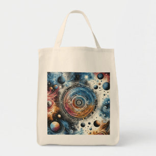 Bolsa Tote Arte Cósmica Futurística Batik - Design de Espaço