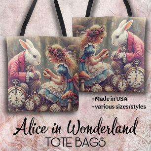 Bolsa Tote Arte Criativa de Alice no País das Maravilhas Vint