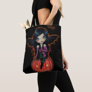 Bolsa Tote Arte da Abóbora Pixie Olho Grande Fofa