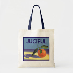 Bolsa Tote Arte da etiqueta da caixa da fruta do vintage,