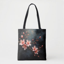 Bolsa Tote Arte da Flor de Pêssego Vietnamita