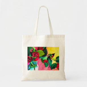 Bolsa Tote Arte da flor Red Camellias