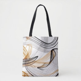 Bolsa Tote Arte da linha da época de outono na moda abstrato