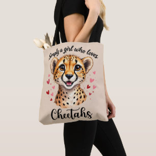 Bolsa Tote Arte da Vida Selvagem de Chita Cuta Lover com Acen