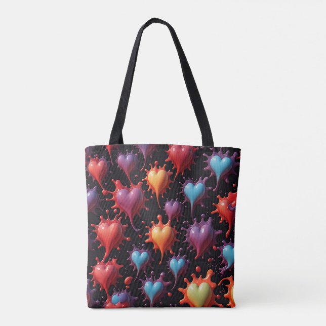 Bolsa Tote Arte de abertura de coração (Verso)
