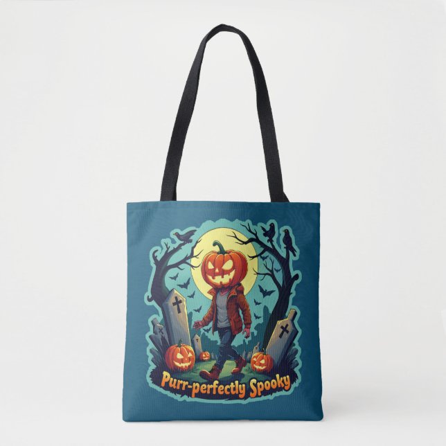 Bolsa Tote Arte de Abóbora Louca: Perfeito para Decoração de  (Frente)