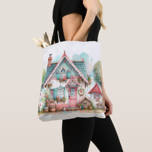 Bolsa Tote Arte De Algodão De Fada De Pastel Whimssso