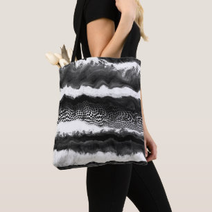 Bolsa Tote Arte de alusão Abstrato preto e branco