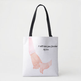 Bolsa Tote Arte de Amor Mão - Pai e Criança Segurando Han