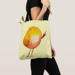 Bolsa Tote Arte de aquarela amarela-branca