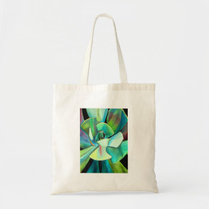 Bolsa Tote Arte de aquarela do deserto azul e verde