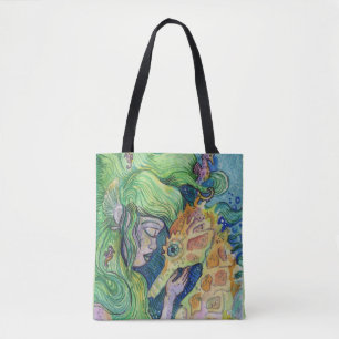 Bolsa Tote Arte de aquarelas do mar Whisperer Sereia