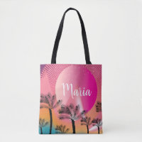 Arte de árvore de palmeira do pôr do sol tropical 