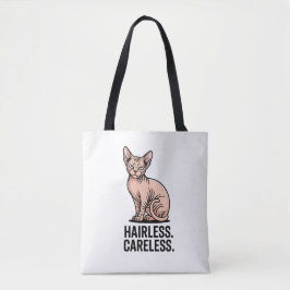 Bolsa Tote Arte de Atitude de Gato Sphynx Sem Cabelo Despreoc