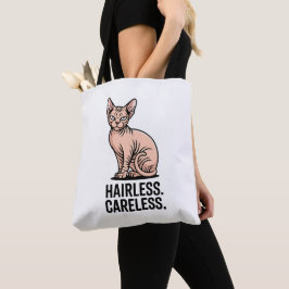 Bolsa Tote Arte de Atitude de Gato Sphynx Sem Cabelo Despreoc