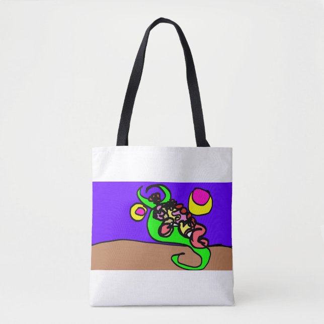 Bolsa Tote Arte de axolote rosa (Frente)