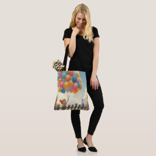 Bolsa Tote Arte de balões brancos/fofinhos