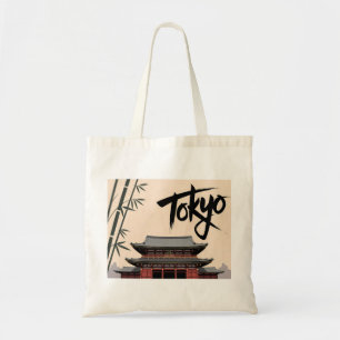 Bolsa Tote Arte de Caligrafia de Templo Vintage Viagem ao Jap