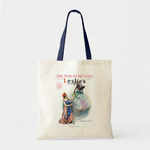 Bolsa Tote Arte de capa de revista patriótica vintage da Lady