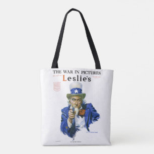 Bolsa Tote Arte de capa de revista patriótica vintage do Tio