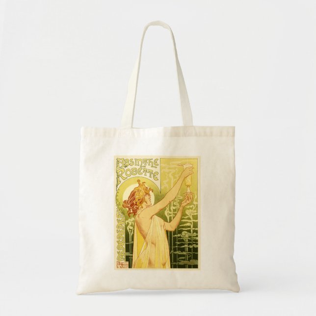 Bolsa Tote Arte de Cartaz de Absinto Antigo (Frente)