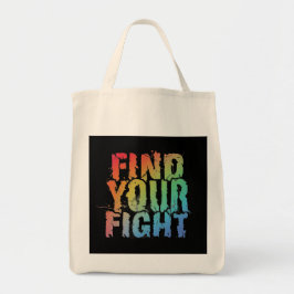 Bolsa Tote Arte de Citação Motivacional Encontre Sua Luta