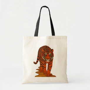 Bolsa Tote Arte de Cloisonne Tigre no Caminho da Selva