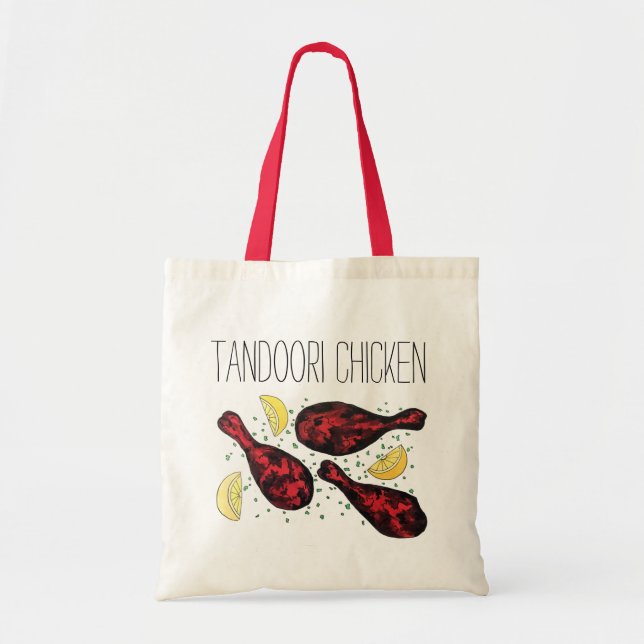 Bolsa Tote Arte de Comida de frango Indiano Tandoori (Frente)