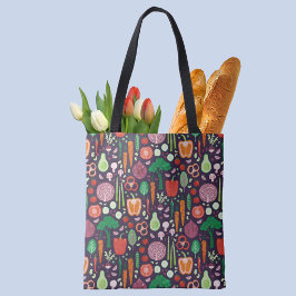 Bolsa Tote Arte de Comida Vegetariana