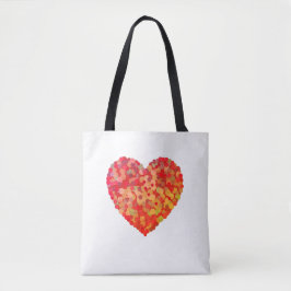 Bolsa Tote Arte de Coração Abstrato com Confetes