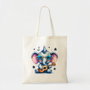 Bolsa Tote Arte de Elefante Amante de Música Legal