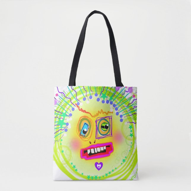 Bolsa Tote Arte de Emoji Meemogie Sorriso Bolha (Frente)