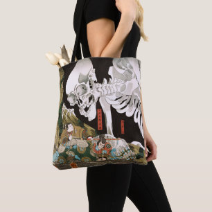 Bolsa Tote Arte de Esqueleto Espetacular Ukiyo-e Vintage Kuni