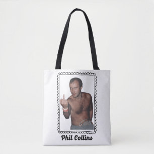 Bolsa Tote Arte de fã de música retrô de Phil Collins dos ano