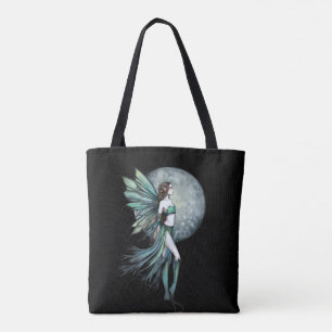 Bolsa Tote Arte de Fantasia da Fada Verde Destemida por Molly