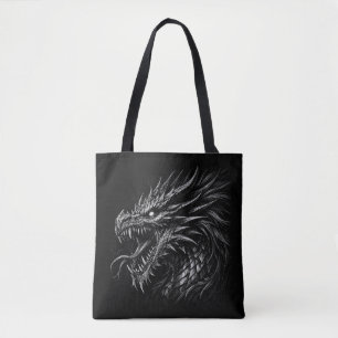 Bolsa Tote Arte de fantasia medieval grunge no estilo dragão